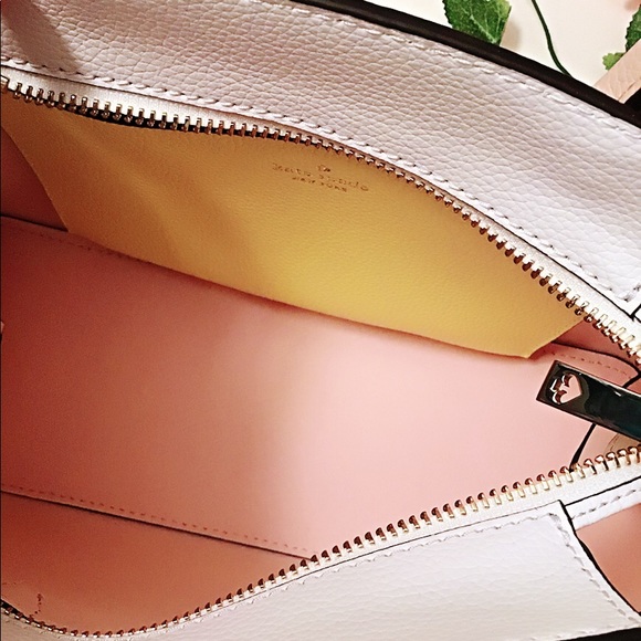 Kate Spade Cameron Street Satchel White/Yellow.NWT - Picture 6 of 14